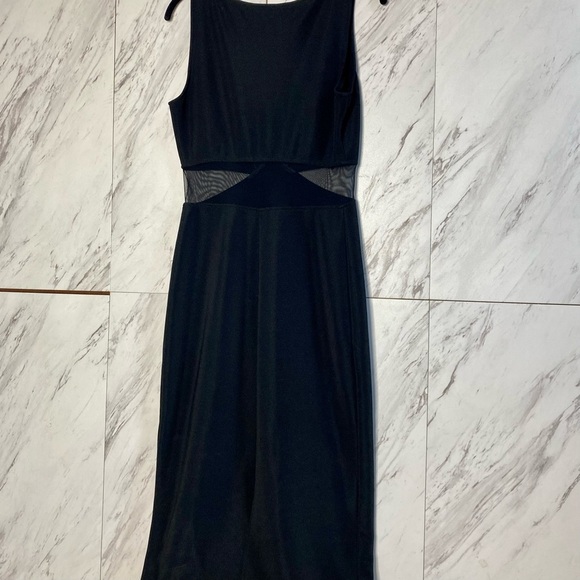 3/$60 Jazz II Vintage Black Formal Sheer Mesh Cut Out Dress SZ 8 - Picture 2 of 5